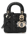Lambskin Cannage Micro Lady D1OR Black