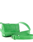 Crinkled Lambskin Maxi Intrecciato Extra Mini Cassette Crossbody Bag Parakeet