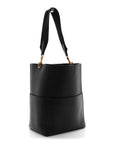 Soft Grained Calfskin Sangle Bucket Bag Black