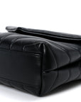 Calfskin Y Quilted Monogram Monochrome Toy Loulou Crossbody Bag Black