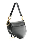 Grained Calfskin Saddle Bag Black
