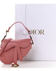 Goatskin Micro Saddle Bag With Strap Coral Powder