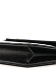 Grain De Poudre Matelasse Chevron Monogram Envelope Chain Wallet Black