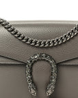 Pebbled Calfskin Small Dionysus Shoulder Bag Dusty Grey