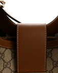 GG Icon Monogram Padlock Shoulder Bag Beige Dark Brown