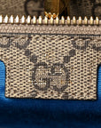 GG Supreme Monogram Exquisite Small Tote Beige Ebony Blue Crop Live Red