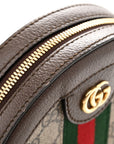 GG Supreme Monogram Web Mini Ophidia Round Shoulder Bag Brown