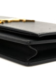 Smooth Calfskin Classic Monogram Kate Tassel Chain Wallet Black
