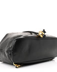 Lambskin CC Drawstring Backpack Black