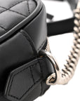 Calfskin Matelasse Aria GG Marmont Chain Shoulder Bag Black