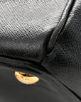 Saffiano Medium Galleria Double Zip Tote Black