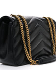 Lambskin Chevron Quilted Medium Loulou Black