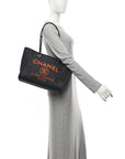 Denim Small Deauville Tote Blue Orange