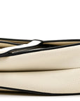 Grained Calfskin Saddle Bag White