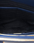 Saffiano Lux Medium Galleria Double Zip Tote Bluette