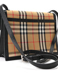 Grainy Calfskin Vintage Check Small Macken Crossbody Bag Black