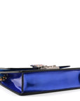 Metallic Patent Crystal D1ORaddict Flap Bag Blue