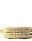 Crystal Vitello Laminato Suede FF Nano FNDIgraphy Hobo Bag Platino