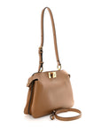 Vitello Small Soft Peekaboo Satchel Cappuccino