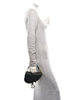 Grained Calfskin Mini Saddle Bag Black