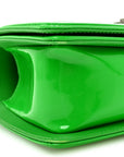 Patent Quilted Small Boy Flap Green