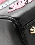 Calfskin Beaded Mini Lady D1OR Black