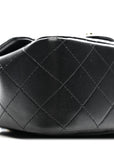 Lambskin Quilted Mini Square Flap Black
