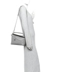 Soft Grained Calfskin Small Puzzle Edge Bag Pearl Grey
