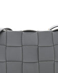 Grained Calfskin Maxi Intrecciato Cassette Crossbody Bag Deep Blue