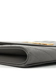 Grain De Poudre Matelasse Chevron Monogram Envelope Clutch Fog