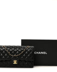 Caviar Quilted Medium Double Flap Black