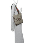 GG Supreme Monogram Web Medium Neo Vintage Flap Messenger Bag Beige New Acero
