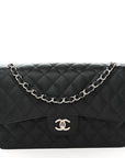 Caviar Quilted Jumbo Double Flap Black