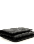 Pearly Lambskin Quilted Wallet On Chain WOC So Black