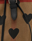 Overdyed Canvas Mega Check Heart Print Medium Chiltern Backpack Black