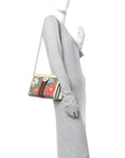 GG Supreme Monogram Flora Web Small Ophidia Chain Shoulder Bag White