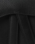 Grained Calfskin Mini Saddle Bag Black