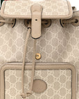 GG Supreme Monogram Azalea Calfskin Retro Interlocking G Buckle Backpack Beige Mystic White