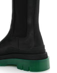 Calfskin The Tire Chelsea Boots 35 Black Green