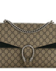 GG Supreme Monogram Medium Dionysus Shoulder Bag Black