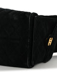 Suede Quilted Medium CHNL 25 Handbag Black