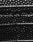 Grain De Poudre Matelasse Chevron Monogram Envelope Chain Wallet Black