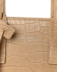 Calfskin Crocodile Embossed Nano Sac De Jour Brown