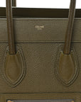 Drummed Calfskin Micro Luggage Dark Olive