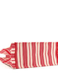 Canvas Embroidered Mykonos Large Striped Book Tote Red