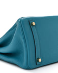 Taurillon Clemence Birkin 30 Turquoise