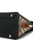 Derby Calfskin House Check Medium Banner Tote Black
