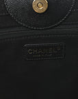 Caviar Medium Studded Deauville Tote Black