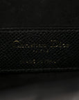 Grained Calfskin Mini Saddle Bag With Strap Black