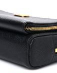 Grained Calfskin Caro Double Pouch Black
